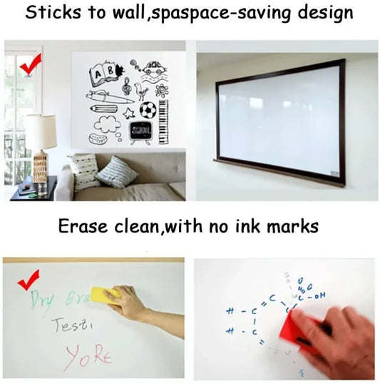 Artisan - Dry Erase Whiteboard Sticker Vinyl Sticker, Self-adhesive & reusable White Board Peel Stick for School,Office,Home,Kids Drawing with 2 erasable markers(good quality ) - Large
