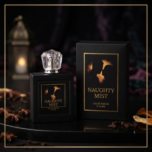 Naughty Mist Luxury Eau De Parfum 100ml Black Bottle Warm Sweet Sensual Unisex Fragrance