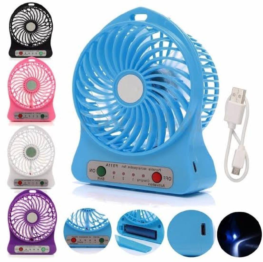 Portable Rechargeable Mini Fan – Blue | Fast Charging