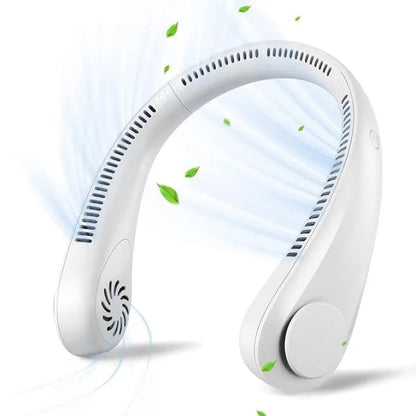USB Rechargeable Neck Fan | 3 Modes Fan Speed | 360 Rotation Neck Hanging Fan With Box | C-Type Charging Cable Included