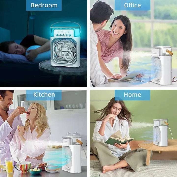 Next Nova Imported 10" Portable Air Cooler Fan – 3-in-1 Mini AC Desktop Humidifier 7-Color LED