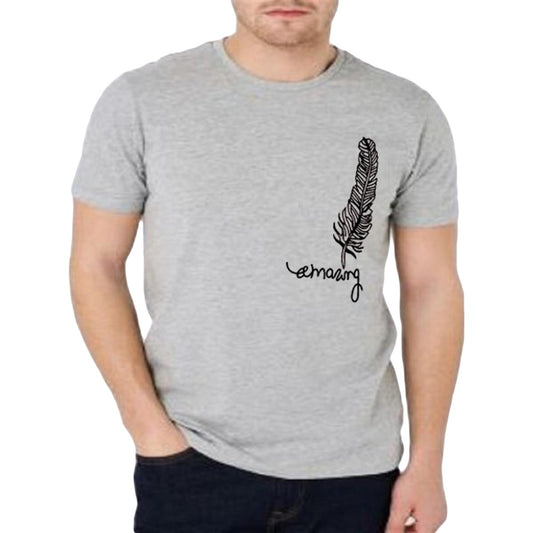 Men's Half Sleeves Printed Jersey T-Shirt | Round Neck Soft Fabric Summer Casual Wear - Extra Large