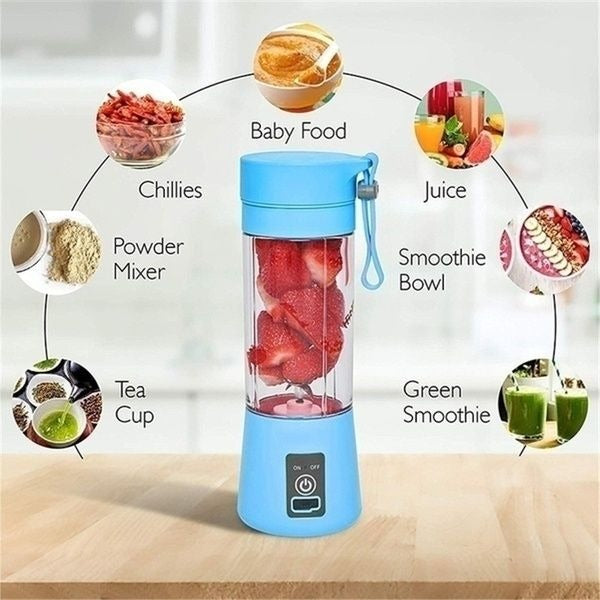 Portable Home USB Rechargeable Electric Fruit Extractor Juice Blender Machine | Mini Smoothie Maker | Personal Juicer Cup | Random Color