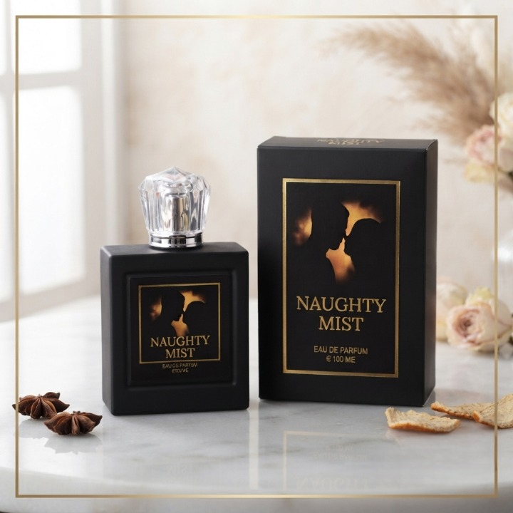 Naughty Mist Luxury Eau De Parfum 100ml Black Bottle Warm Sweet Sensual Unisex Fragrance