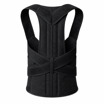 Adjustable Back Support Belt | Posture Corrector | Spine & Shoulder Support Brace | Breathable Upper Back Support for Men & Women - Large