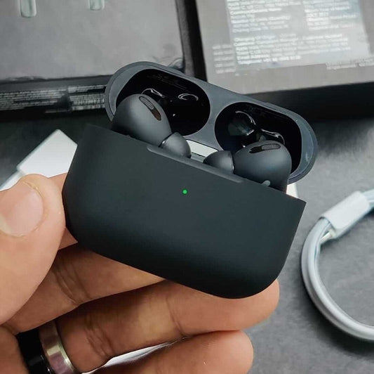 Black AirPods Pro 2 Wireless Bluetooth Earbuds With Charging Case