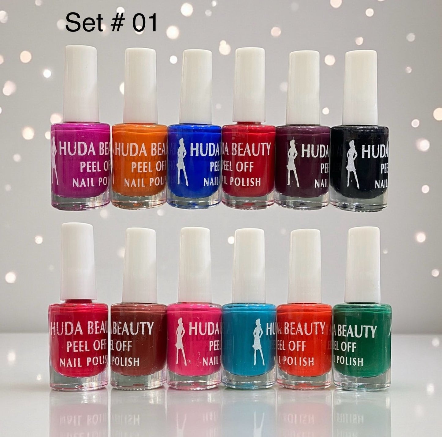Huda Beauty Peel Off Nail Polish Set Of 6 Vibrant Colors Easy Removal Glossy Finish | Random Colour