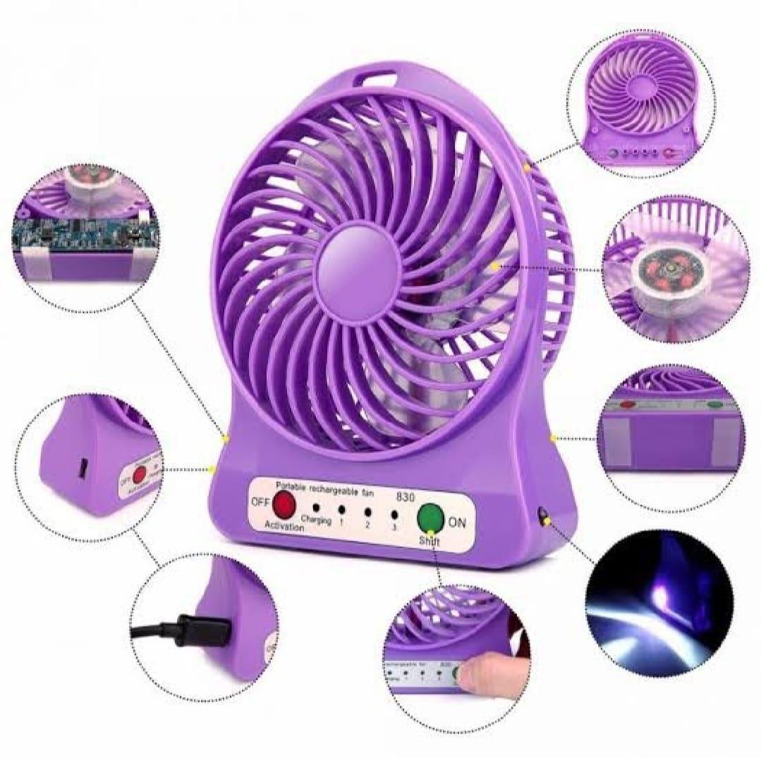 Portable Rechargeable Mini Fan – Blue | Fast Charging