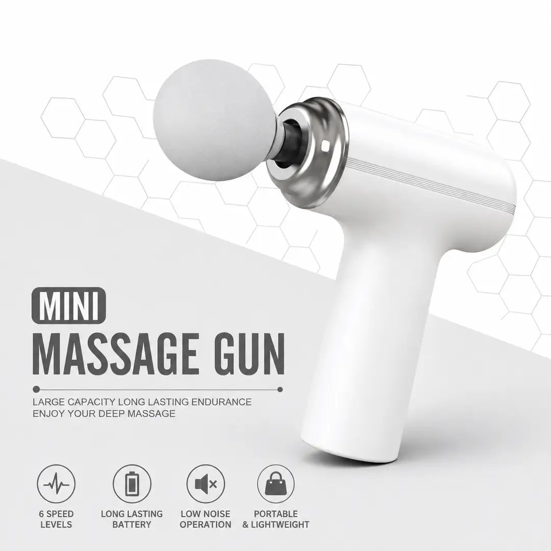 Mini Massage Gun Deep Tissue Muscle Massager | Portable Handheld Percussion Massager | Rechargeable