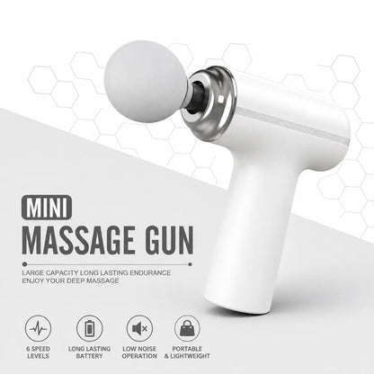 Mini Massage Gun Deep Tissue Muscle Massager | Portable Handheld Percussion Massager | Rechargeable