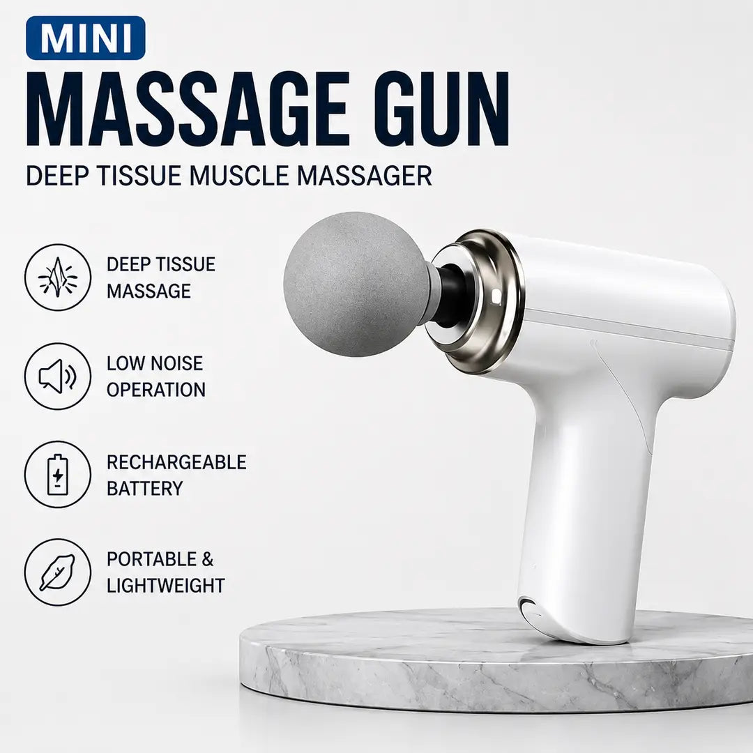 Mini Massage Gun Deep Tissue Muscle Massager | Portable Handheld Percussion Massager | Rechargeable