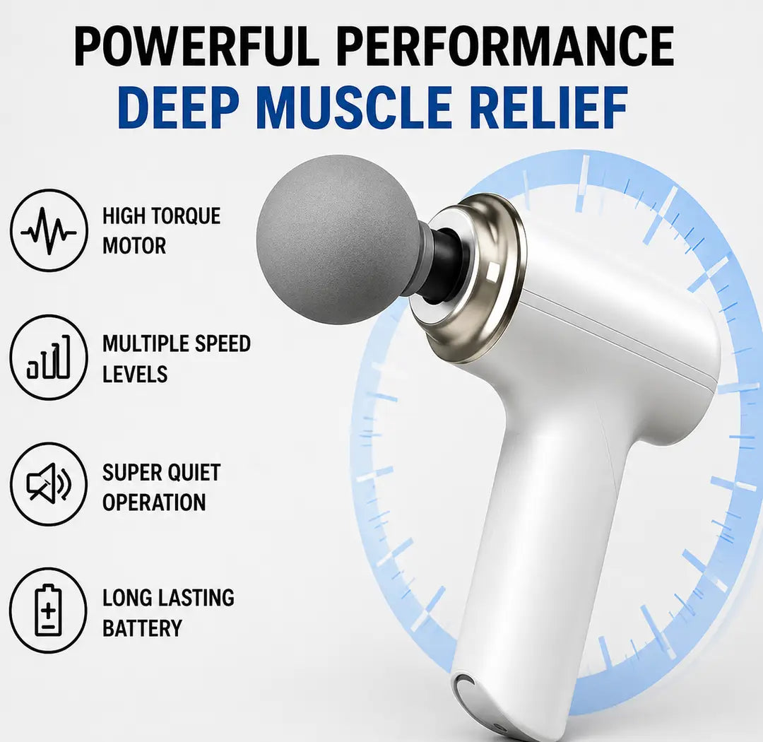 Mini Massage Gun Deep Tissue Muscle Massager | Portable Handheld Percussion Massager | Rechargeable