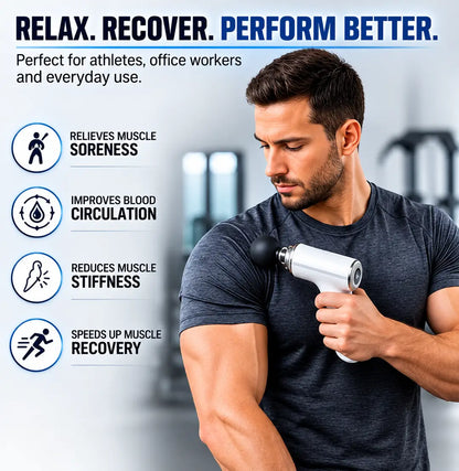 Mini Massage Gun Deep Tissue Muscle Massager | Portable Handheld Percussion Massager | Rechargeable