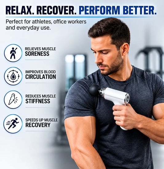 Mini Massage Gun Deep Tissue Muscle Massager | Portable Handheld Percussion Massager | Rechargeable