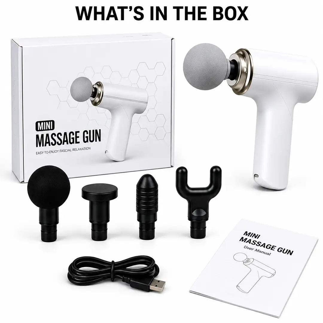 Mini Massage Gun Deep Tissue Muscle Massager | Portable Handheld Percussion Massager | Rechargeable