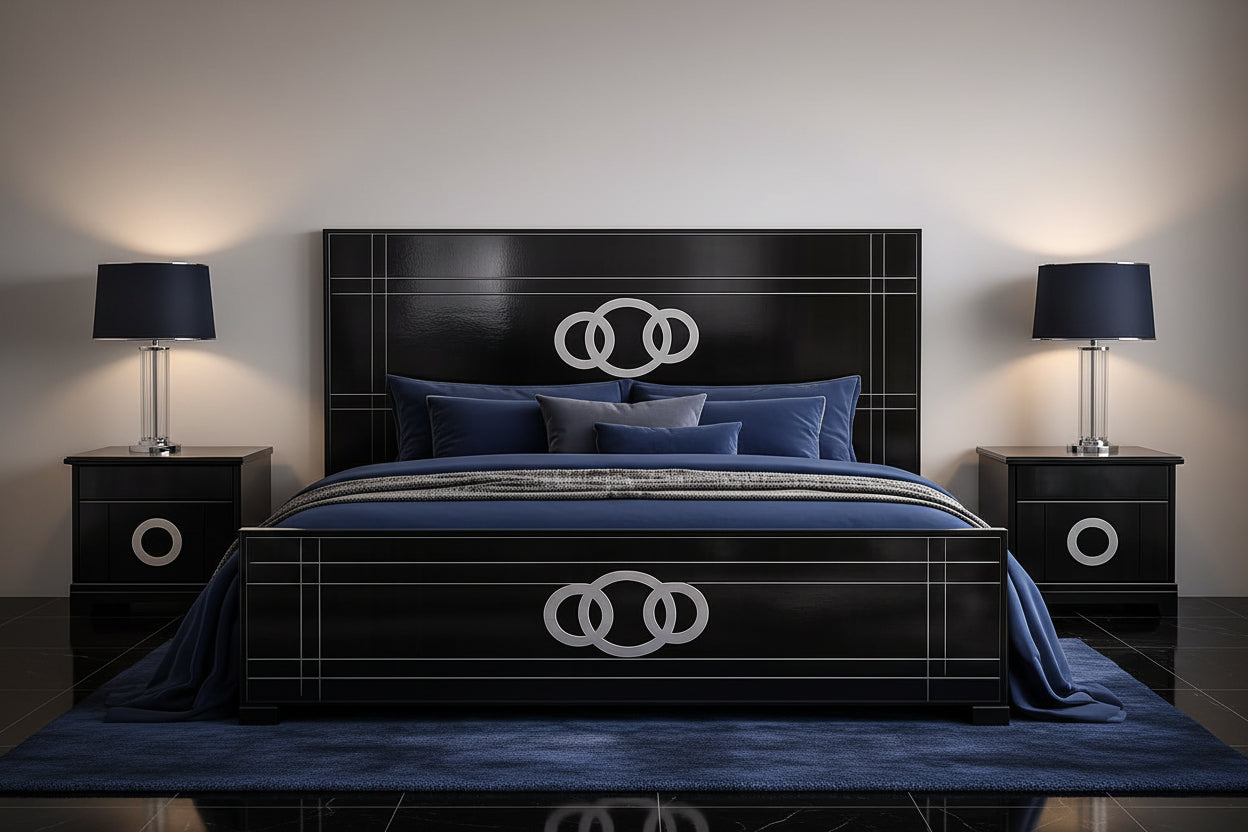 🛏️ King Size Bed with Solid Wooden Side Tables