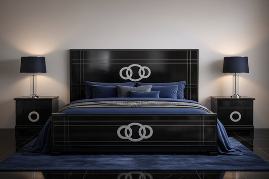 🛏️ King Size Bed with Solid Wooden Side Tables